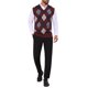 thumbnail image 2 of INSPIRE CHIC Chaleco de Punto Casual sin Mangas con Cuello en V a Cuadros Argyle para Hombre L Burdeos, 2 of 5