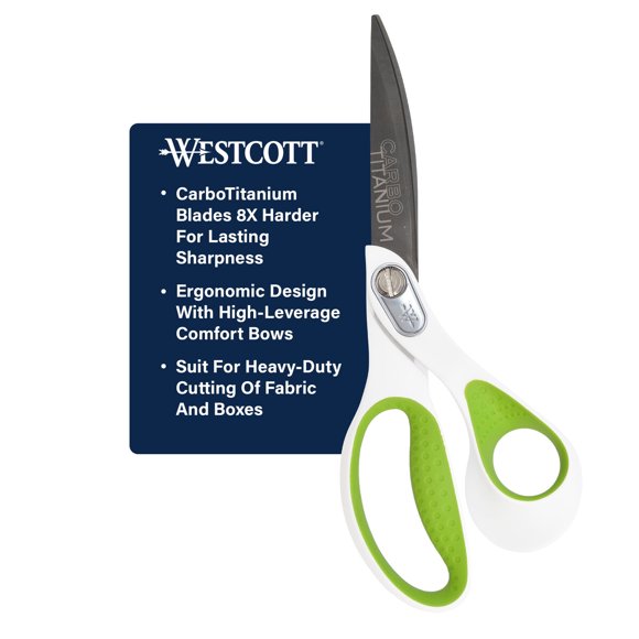 Tijera Westcott 23 cm CarboTitanium Curvada Ergonómica