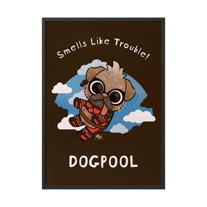 Creango - Cuadro Poster Enmarcado Deadpool Dogpool Marvel Decorativo