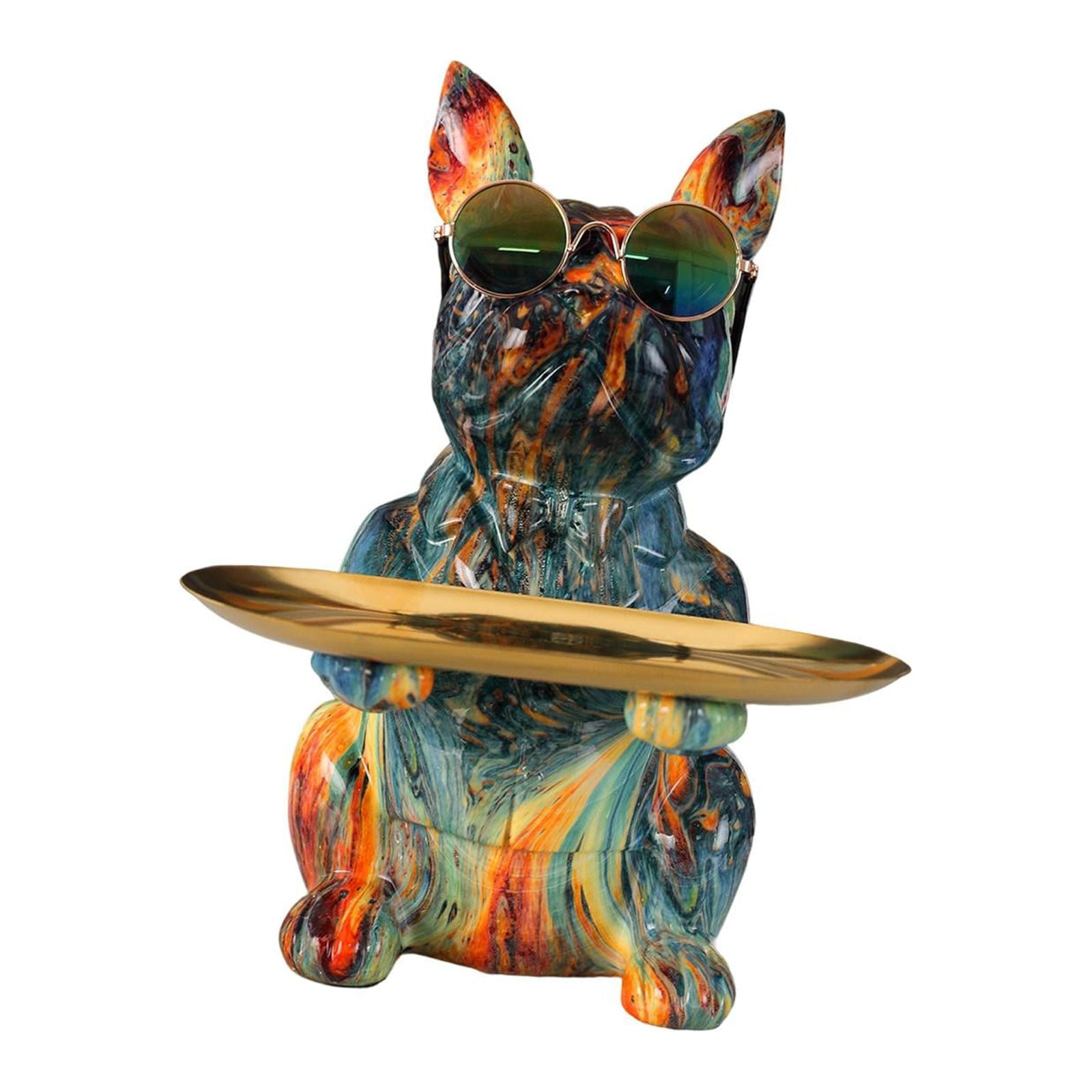 Magideal - Bandeja De Almacenamiento De Estatua De Perro, Organizador De Escritorio, Decoración De Adornos Modernos, Bandeja De Frutas, Contenedor De Artículos D Mezclado
