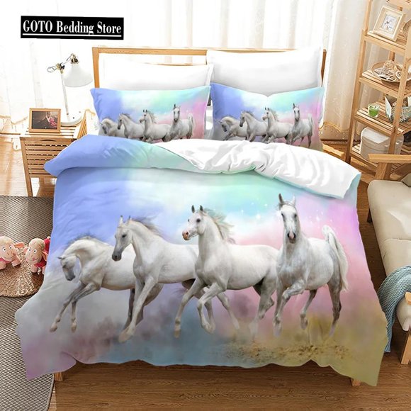 v188 Bed Sheets Bedclothes for /Four Leaf Clover,Star Horse Zebra Animal Winter Duvet Cover Sets Bedroom Set Cover Home Textile 3-Piece Bedding Set (1 Duvet Cover + 2 Pillow Shams) Bed Sheets ju188