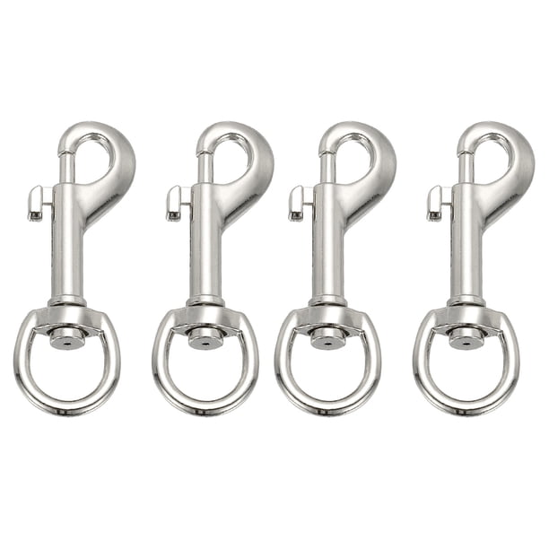 Uxcell 4 Piezas Clips Giratorios para Bandera, Ganchos de Aleación de Alta Resistencia de 2.7 Pulgadas, Tono Plateado