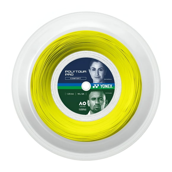 CUERDA TENIS YONEX POLYTOUR PRO 16L/1.25MM AMARILLA 200 MTS