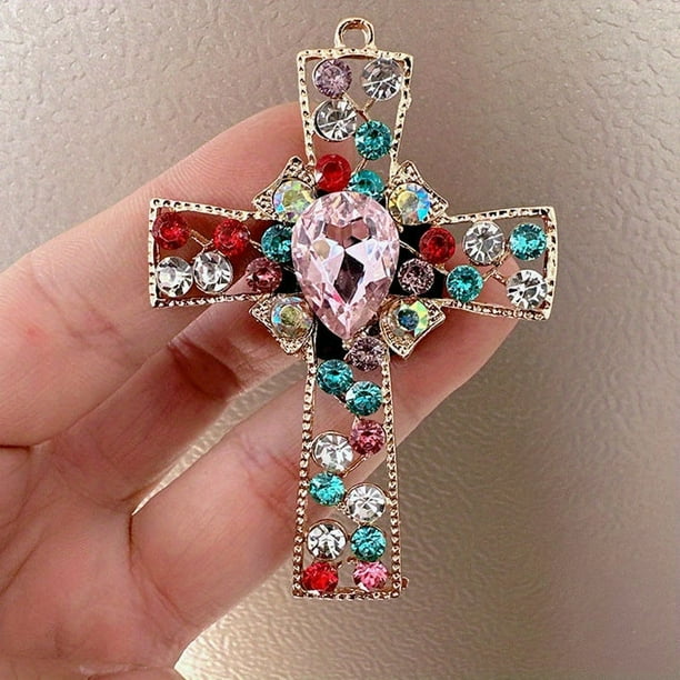 Car Air Outlet Aromatherapy Clip Cross Rhinestone Perfume Clip Cute Car Air Outlet Decoration Perfume Fragrance General Artificial Diamond Clip