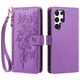 thumbnail image 2 of Funda Billetera Floral en Relieve samsung galaxy S22 Ultra con Tarjetero y Cremallera Morado, 2 of 6