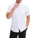 thumbnail image 5 of INSPIRE CHIC Regreso a Clases Camisas de Vestir de Manga Corta para Hombre Estiramiento Ligero Sólido Formal con Botones Abajo Camisas S Blanco, 5 of 6