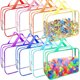 thumbnail image 1 of YOPCDJ 8 Packs 8 Colors Toy Storage Bags, Reusable Clear PVC, 1 of 3