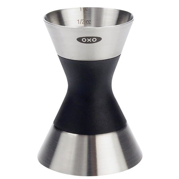 Acero inoxidable Jigger OXO Steel de doble cara, 45 ml/30 ml