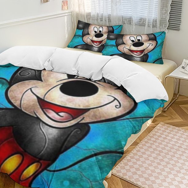 Mickey MouseCartoon Collection 3-Piece Comforter Set, Personalized Bedding Decor for Kids And Teens Bed Sheets