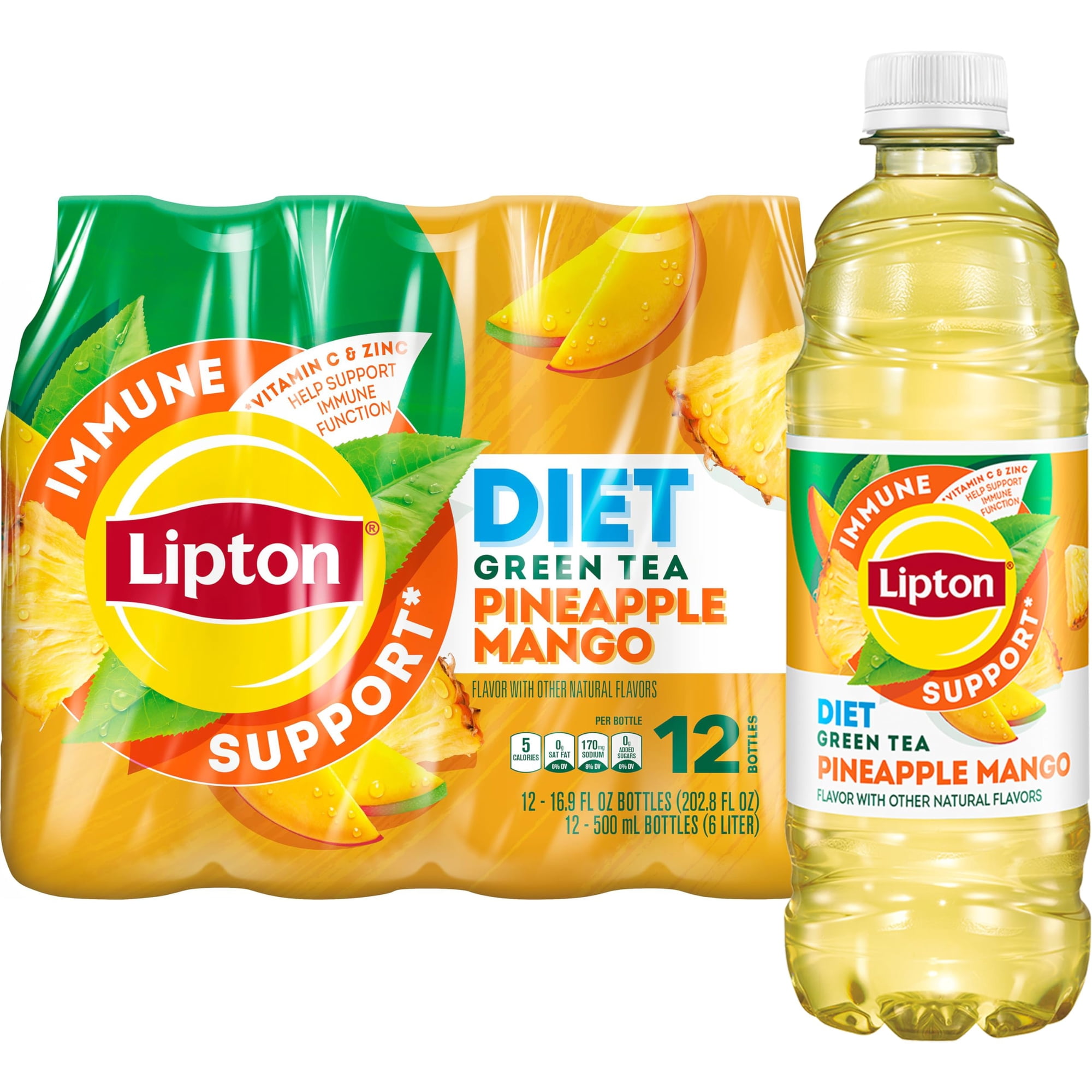 Té Helado Lipton, Dieta De Apoyo Inmunológico, Piña Y Mango, 500 Ml X12