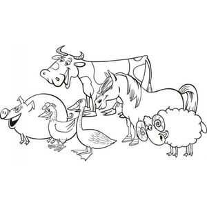 Rienda Libre Graphics - Decomural Farm Animals Pig Cow Horse Ws-17976
