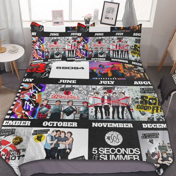 5 Seconds Of Summer Band 3 Pieces Bedding Sets Soft Comforter Sets Decor Bedroom Gifts