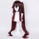 thumbnail image 2 of Peluca para disfraz de cosplay, mitad Hu Tao, color marrón, 110 cm, para mujer, 2 of 7
