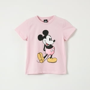Polera Manga Corta Niña Mickey Rosado Disney