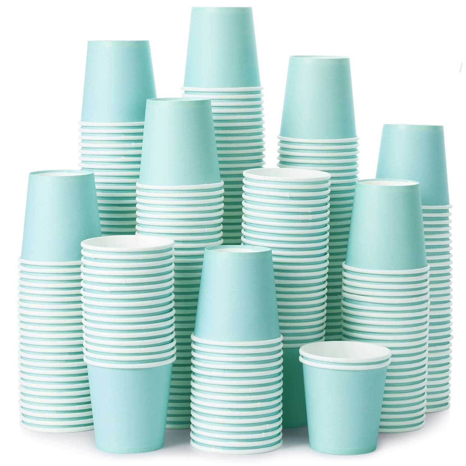 Vasos De Papel Aozita, 90 Ml, Azul Cielo, Paquete De 360 Unidades Para Enjuague Bucal