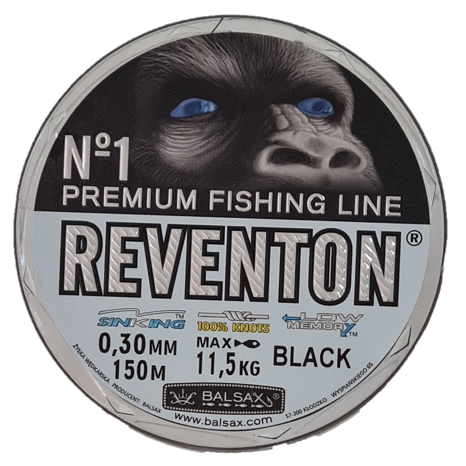 Balsax - Nylon Pesca 0.30 Reventon Negro Resitencia 11,5 Kilos 150 Mt