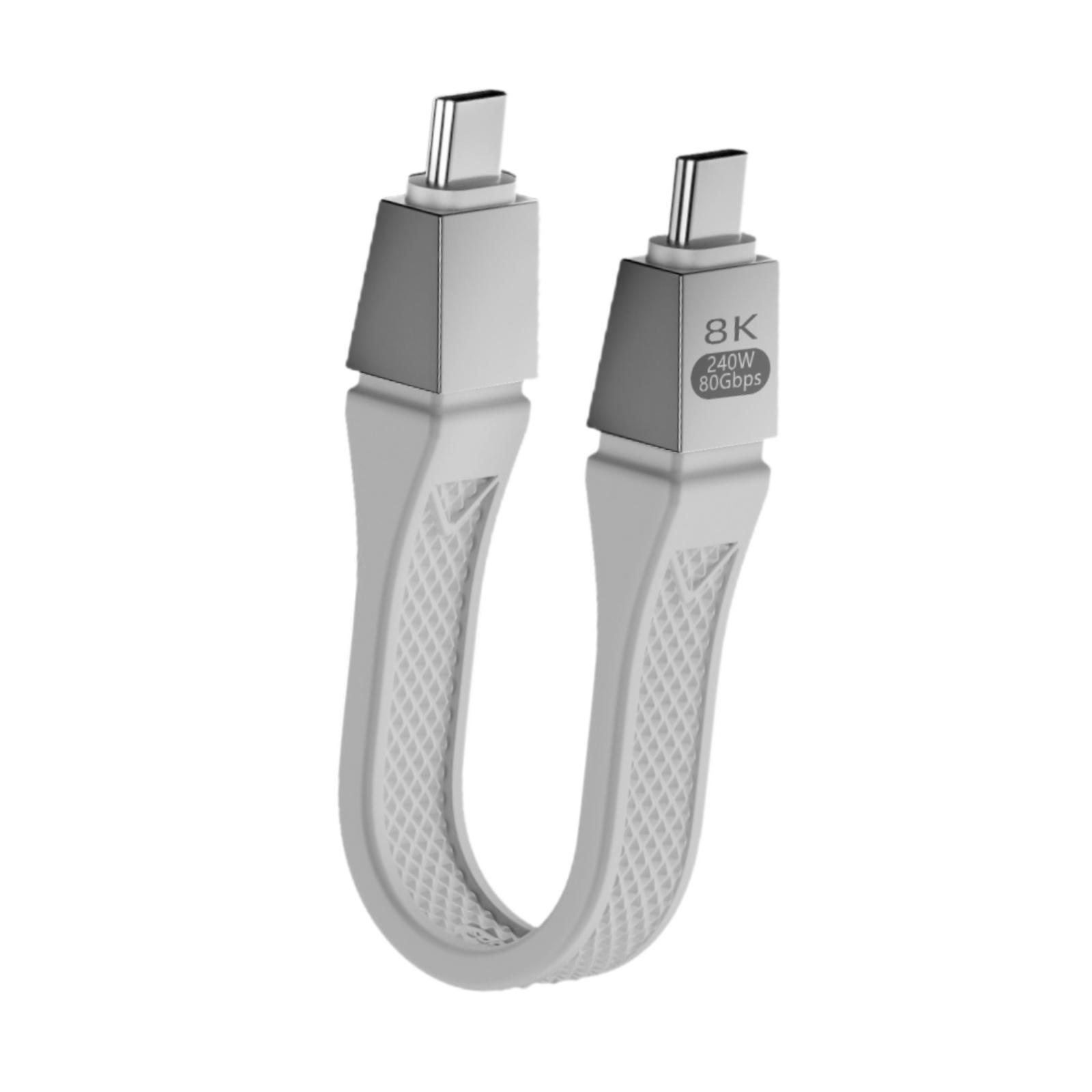 Magideal - Cable Usb De Carga Potente De 240 W, Cable Usb C A Usb C De 13 Cm, Carga Rápida, Transferencia Rápida Para Estación De Acoplamiento De Computadora Por Blanco