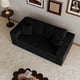 thumbnail image 2 of 70.87*35.43"Modular sectional sofa seat,Upholstered compressed couch for living room,Bedroom,Apartment,No assembly required,2 PC free combination,Plush corduroy fabric,BLACK, 2 of 3