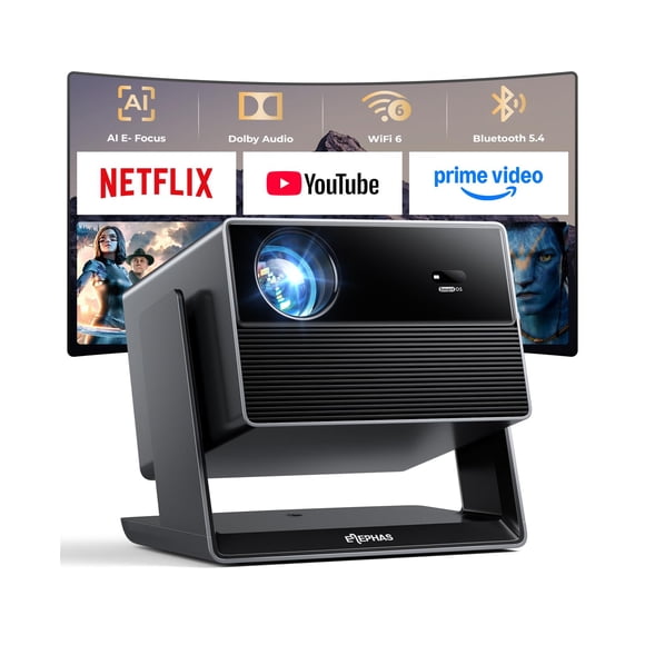 Proyector ELEPHAS 4K WiFi y Bluetooth con Autoenfoque Inteligente