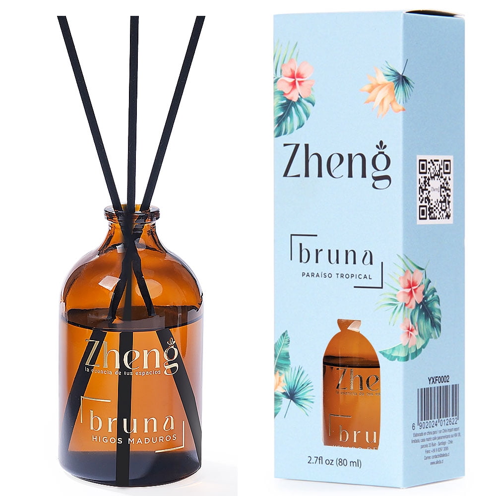 Difusores De Varillas Zheng Bruna Serie 80 Ml Aromas Ambienta Paraiso Tropical Aromatizador