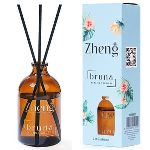 Difusores De Varillas Zheng Bruna Serie 80 Ml Aromas Ambienta Paraiso Tropical Aromatizador