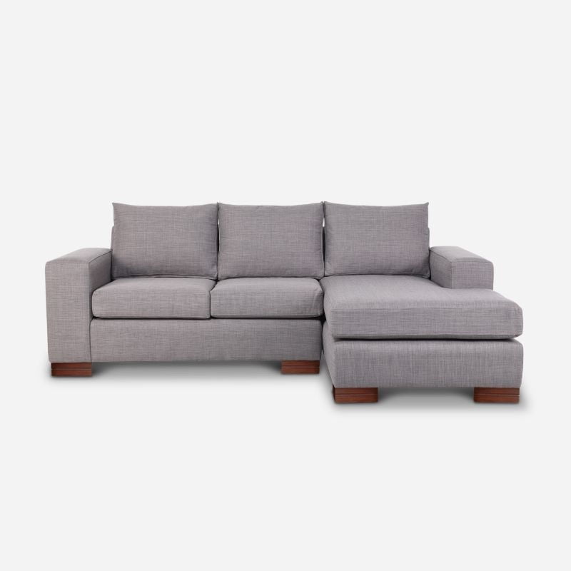 Cic - Sofá Seccional En L Derecho 5 Cuerpos Praga Gris Claro