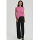 thumbnail image 2 of Polera Mujer Con Bote Escote Cruz Fucsia, 2 of 8