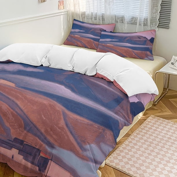 Oil Painting Style 3-Piece Twin Bed Set - Includes 1 Single Comforter And 2 Pillowcases Bedding - Fade Resistant Microfiber - Oil Painting Style