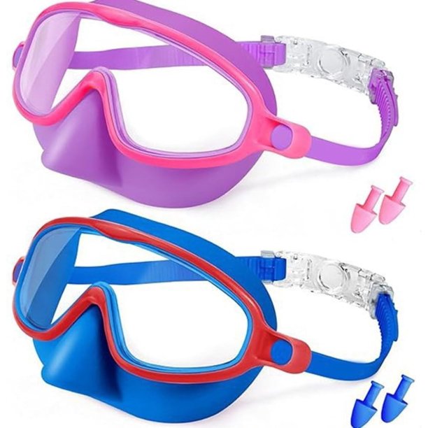 Gafas natación niños nuevas visión amplia antivaho anti-UV piscina 3-14 años