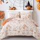 thumbnail image 2 of Hallo-ween-Duv-et Co-ver Se- Queen P-umpkin Bat Ora-nge Be-dding -Duvet Cover- Set 3 Pie-ces Ha-lloween Duvet Cover with 2 P-illcases-es Funny Halloween- Comfor-ter Cov-er Set for Kids Teens 90 x 90"", 2 of 5