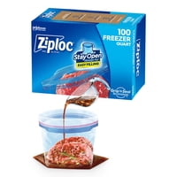 Bolsas De Almacenamiento De Alimentos Ziploc Para Congelador De Un Cuarto De Galón, 100 Unidades