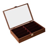 Ioensy - Vitrina Para Gafas Con 8 Ranuras Para Guardar Joyas Y Gafas, Color Nogal
