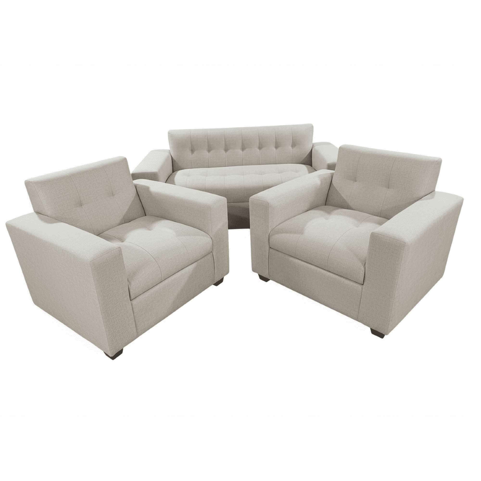 Muebles New - Juego De Living Dos Beige Lino