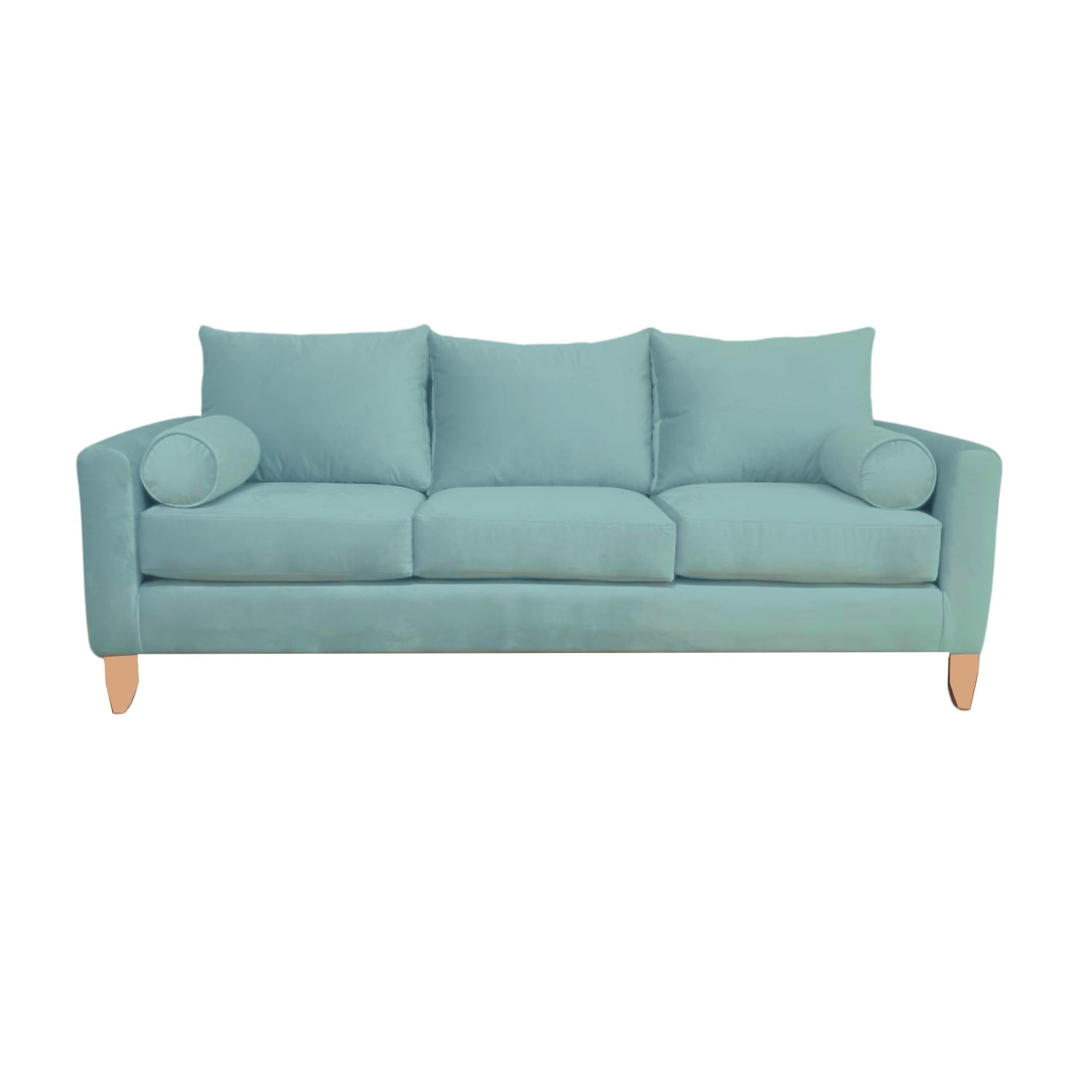 Induhome - Sofa Indu 3 Cuerpos Felpa Verde Menta
