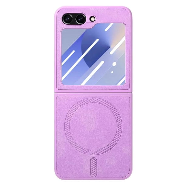 Magnetic Slim Case for Samsung Galaxy Z Flip 6 with Camera Guard & Anti-Scratch Back Purple