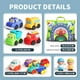 thumbnail image 3 of Juego de juguetes para coche ALASOU de goma blanda para niños de 1 año con tapete y bolsa, 12 unidades, 3 of 3