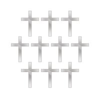 Magideal - 10 Uds. De Adorno Cruzado Acrílico Para Pastel, Decoración Decorativa Para Pastel Diy, Suministros Para Pastel Para Acción De Gracias, Año Nuevo, Baby Plata
