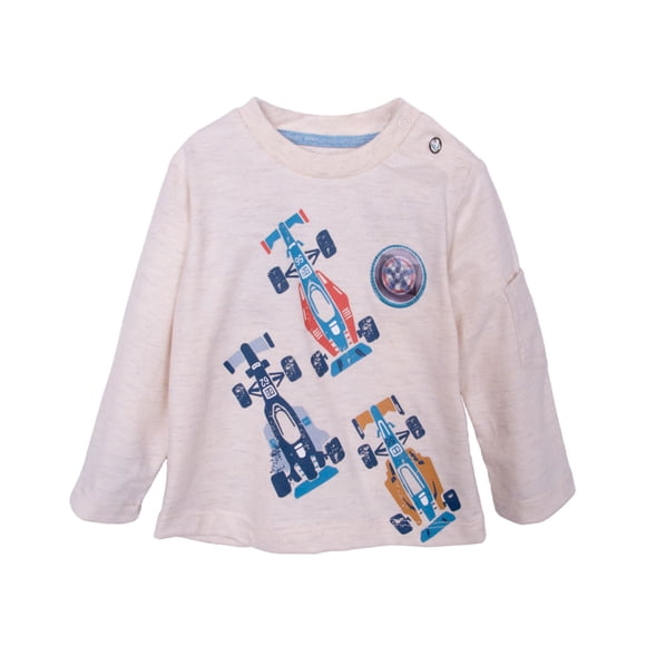 Polera Bebé Niño Manga Larga Autos de Carrera Melange