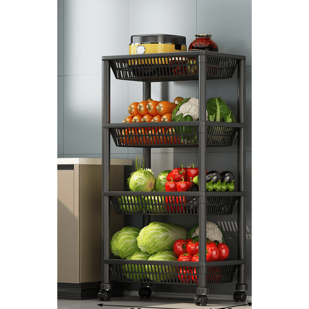 Carrito Organizador Multiusos De 4 Niveles Con Ruedas