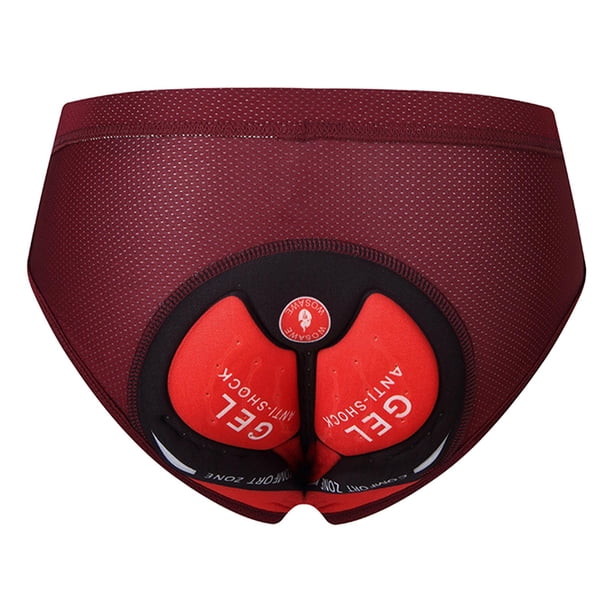 Pantalones cortos de ciclismo para hombre con forro acolchado 3D, pantalones cortos de ciclismo acolchados para montar en bicicleta, viajes, BMX , Hombre Rojo Profundo M