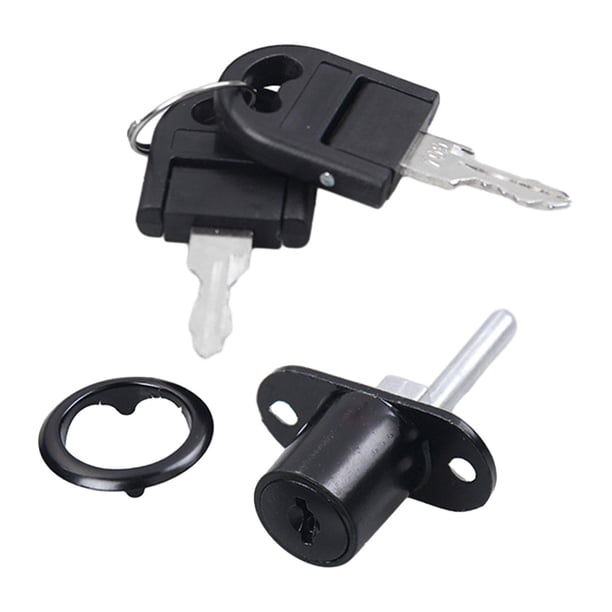 Cerradura De émbolo Para Gabinete, Cerradura De émbolo Para Puerta Corredera, Escritorio, 19mm, Negro