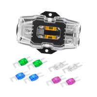 Magideal - Bloque De Distribución Con Fusibles Para Audio De Automóvil, Bloque De Fusibles Anl De Fácil Instalación Y Mantenimiento Con Fusibles Para Barco, Rv, 1 En 2 Out