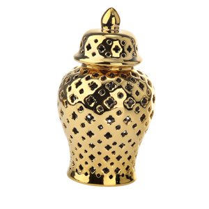 Bothyi - Jarrón De Jengibre Jarrón Ahuecado Tarro De Almacenamiento Tradicional Para La Decoración De La Cocina Del Hogar 20 Cm X 36 Cm