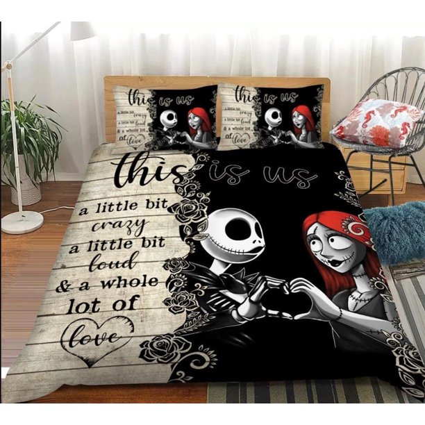 Gift Idea Skull Love This Is Us Full Bedding Duvet Cover Set 3-Piece Bedding Set (1 Duvet Cover + 2 Pillow Shams)
