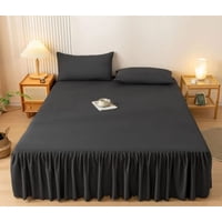 Aladdins Shop - Faldon Para Cama 1,5 Plaza Color Negro 02