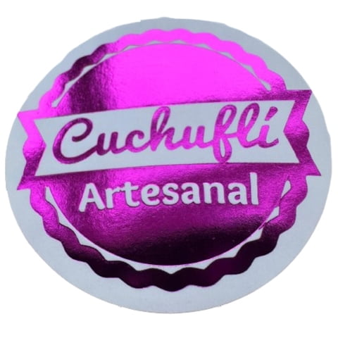Genérico - Sticker Cuchufli Artesanal Fucsia 100Un 38Mm