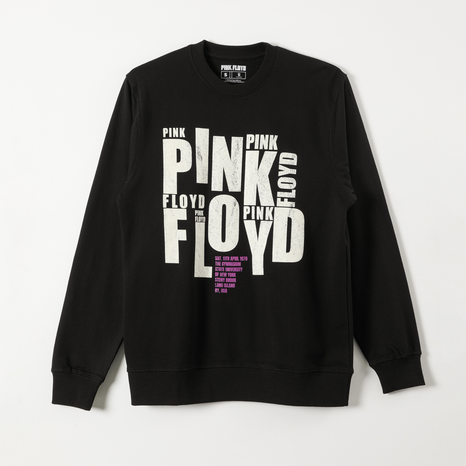 Poleron Cerrado Mujer Logo Negro Pink Floyd