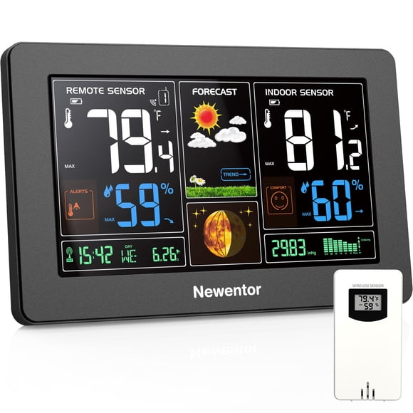 Termómetro inalámbrico Newentor Weather Station para interiores y exteriores
