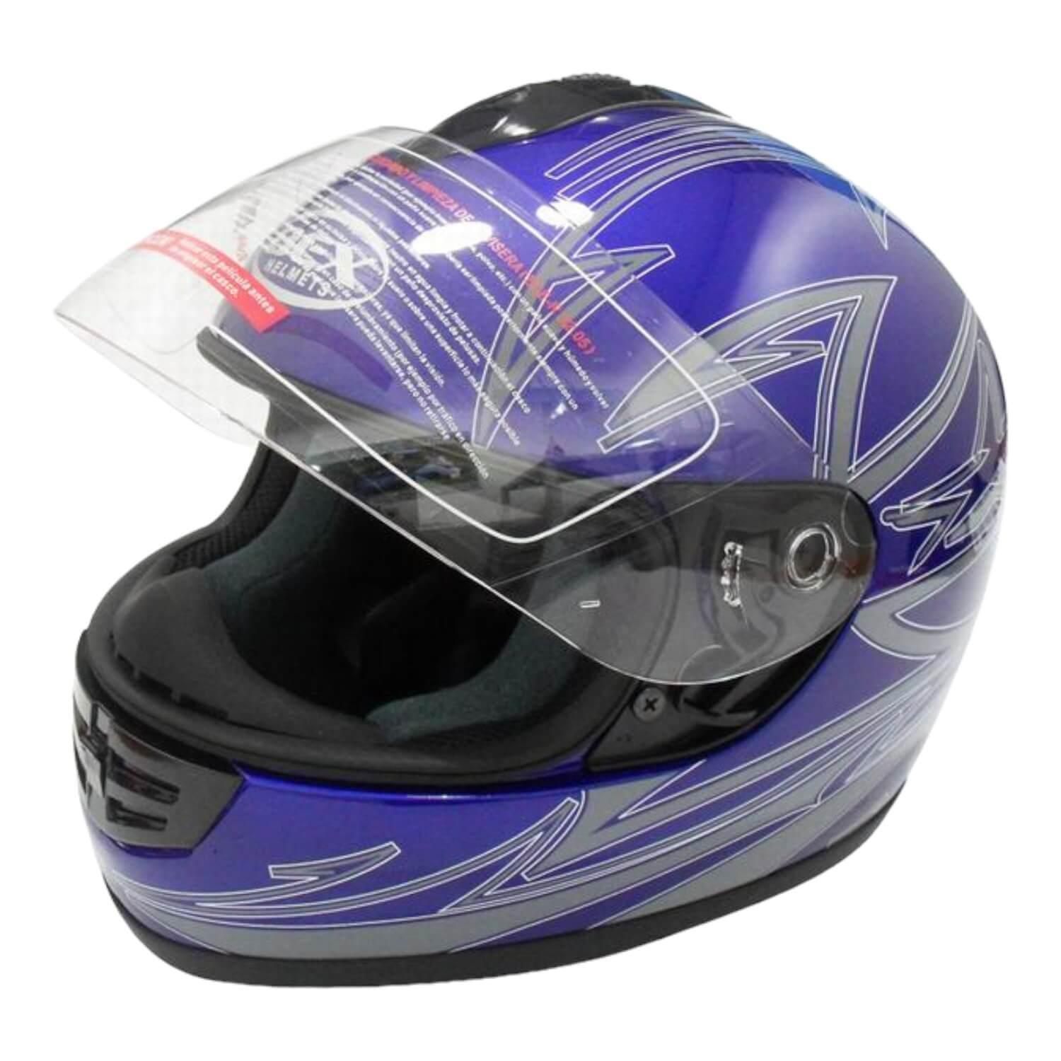 Casco Full Face Bx190 Talla Deep Blue Certificado Bex Azul Tamaño Único