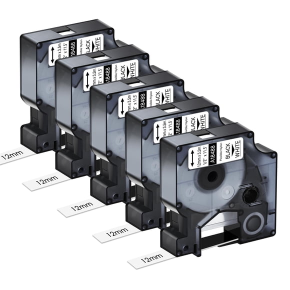 Cinta adhesiva KCMYTONER compatible con DYMO 18488 de 12 mm x 3,5 m